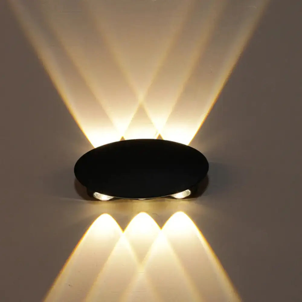 Modern black hexagonal led wall washer sconce with three warm white beams for hallway lighting wall light