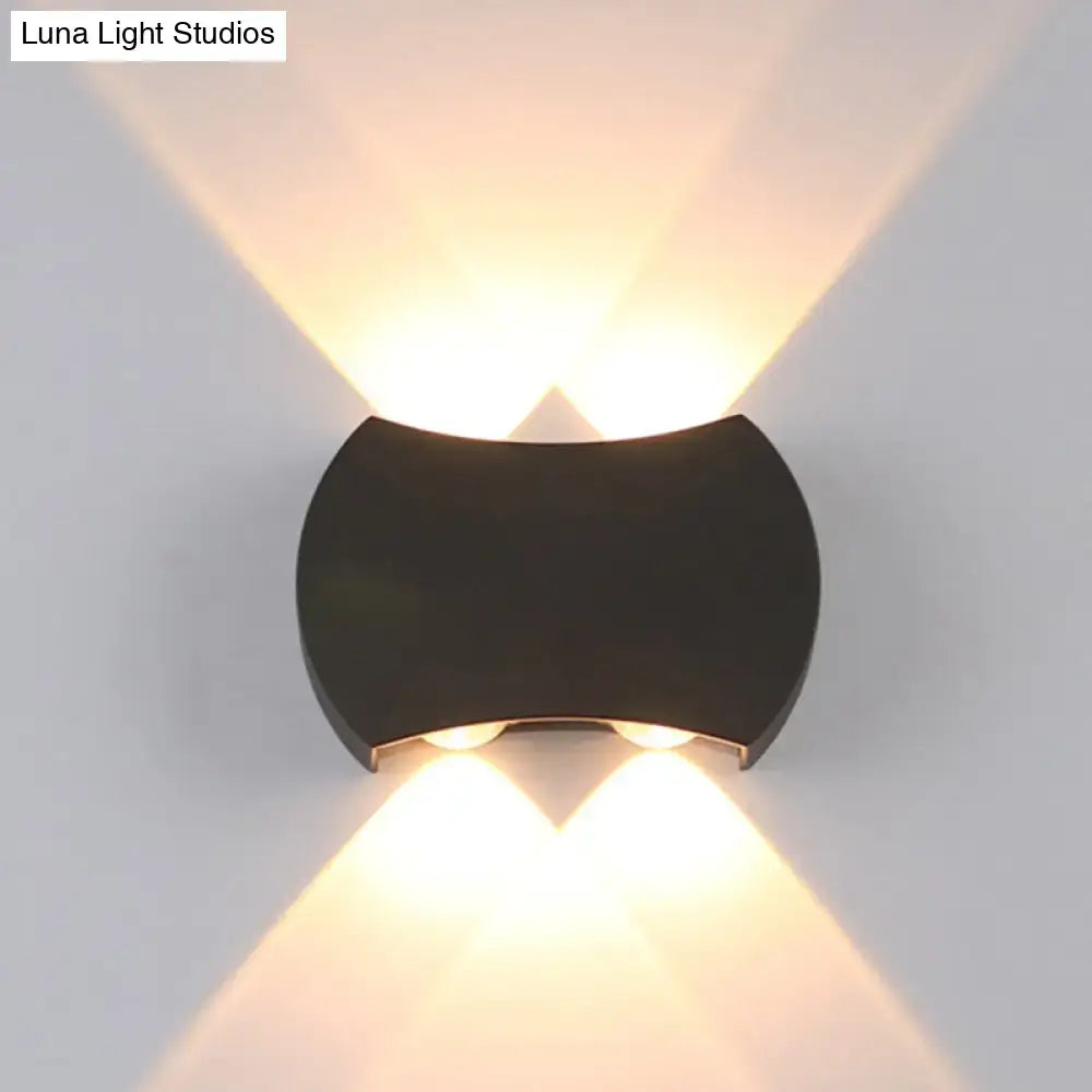 Modern black hexagonal led wall washer sconce wall light with two angled warm white beams for hallway lighting