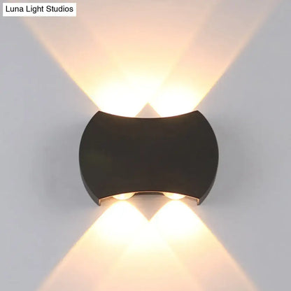 Modern black hexagonal led wall washer sconce wall light with two angled warm white beams for hallway lighting