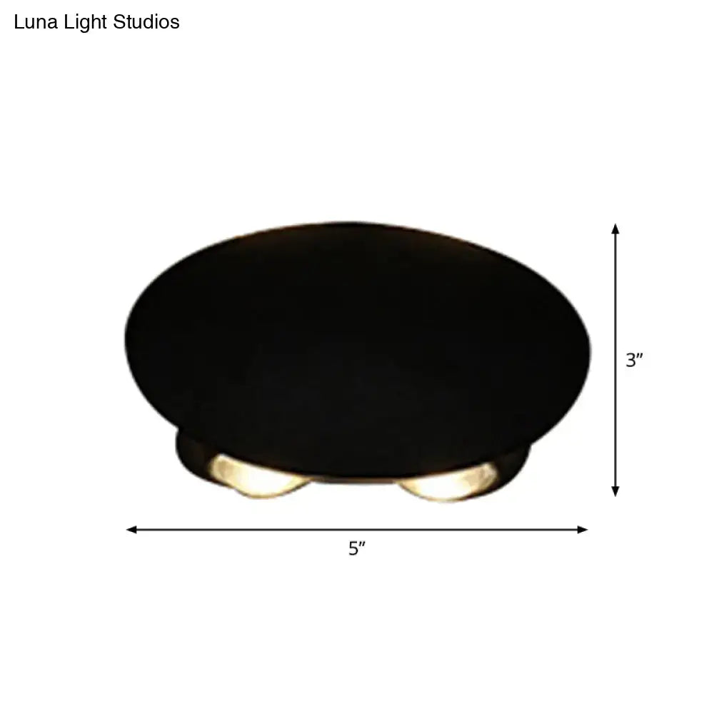Modern black oval ceiling wall washer sconce with two warm-toned led bulbs for hallway wall light lighting