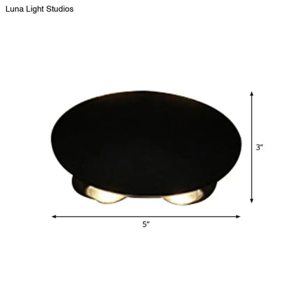 Modern black oval ceiling wall washer sconce with two warm-toned led bulbs for hallway wall light lighting