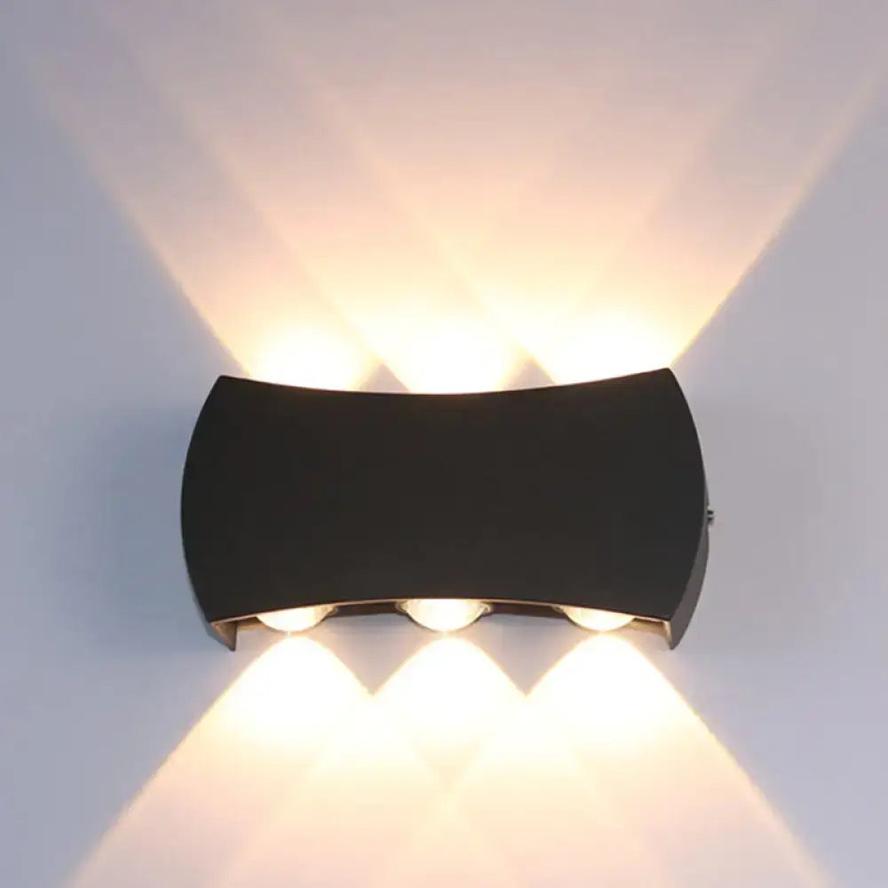 Modern black hexagonal wall washer sconce with three warm white led lights for hallway wall light lighting
