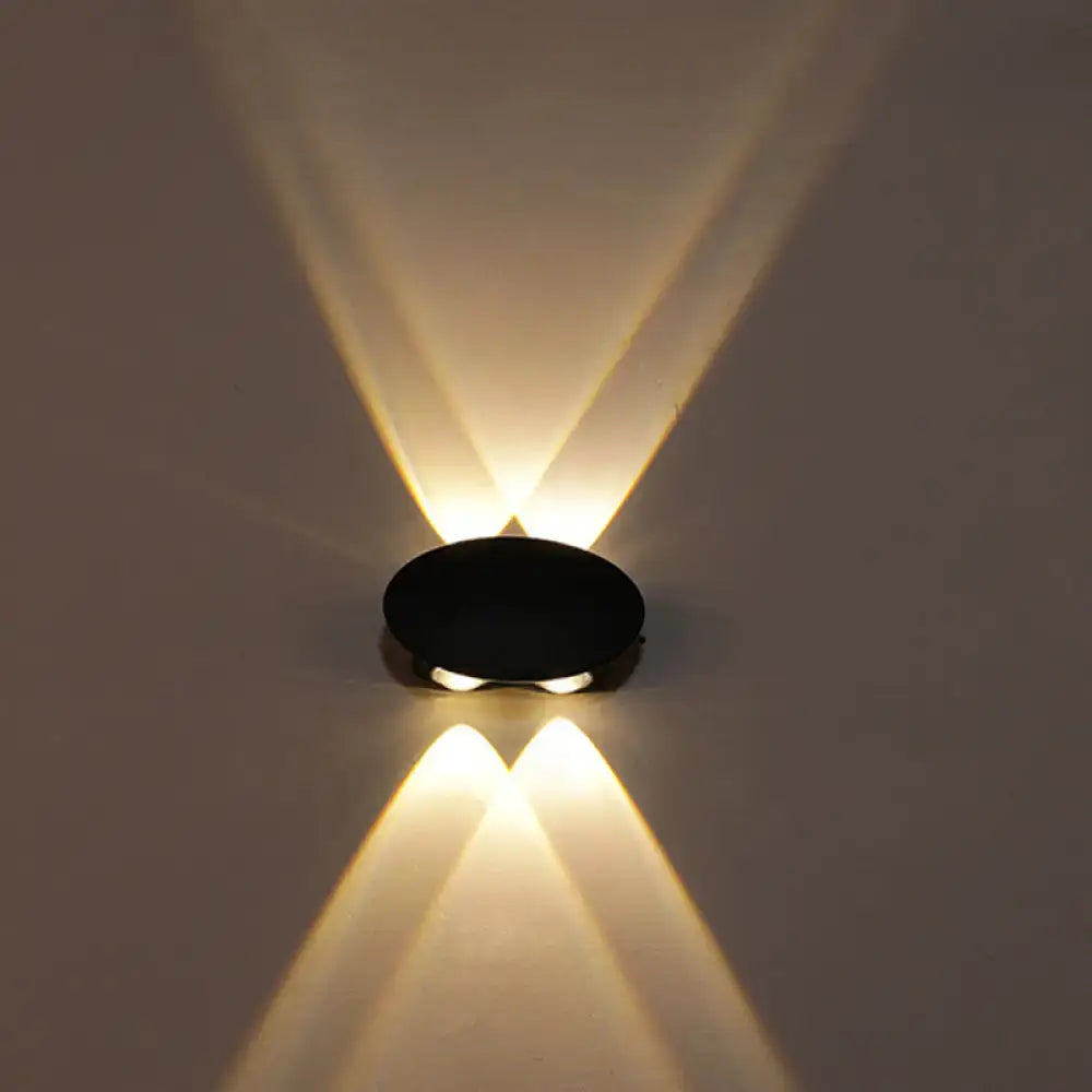 Modern black hexagonal wall washer sconce with dual warm white led lights for elegant hallway wall lighting