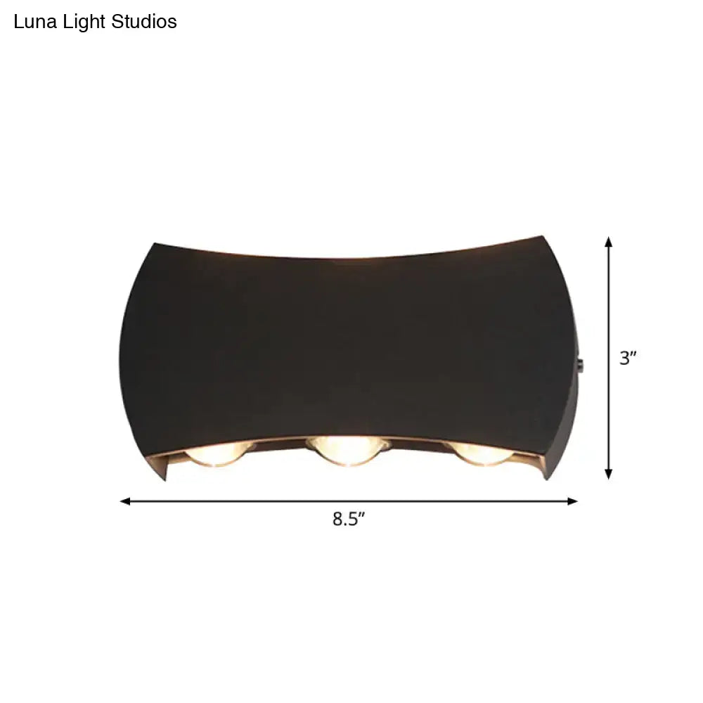 Modern black hexagonal led wall washer sconce with three warm-toned lights for hallway wall light and wall washer use
