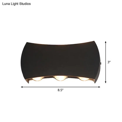 Modern black hexagonal led wall washer sconce with three warm-toned lights for hallway wall light and wall washer use