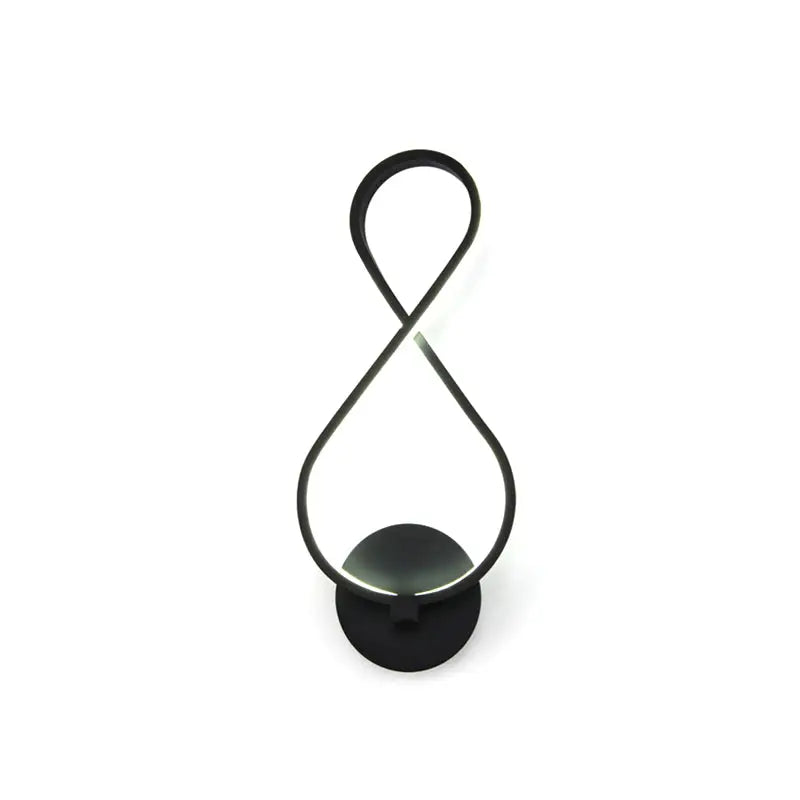 Modern black infinity led sconce light fixture with sleek design ideal for bedroom wall lighting needs
