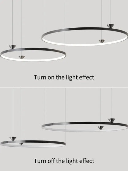 Modern black italian style annular pendant lamp with sleek metallic frames and illuminated rings for dining room decorbites italian style