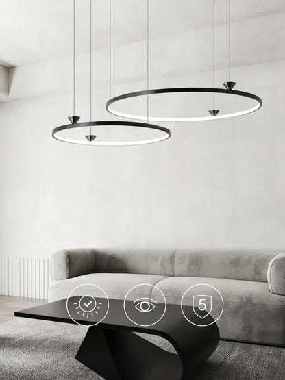 Modern black italian style annular pendant lamp with sleek minimalist design for dining room decorbites italian style
