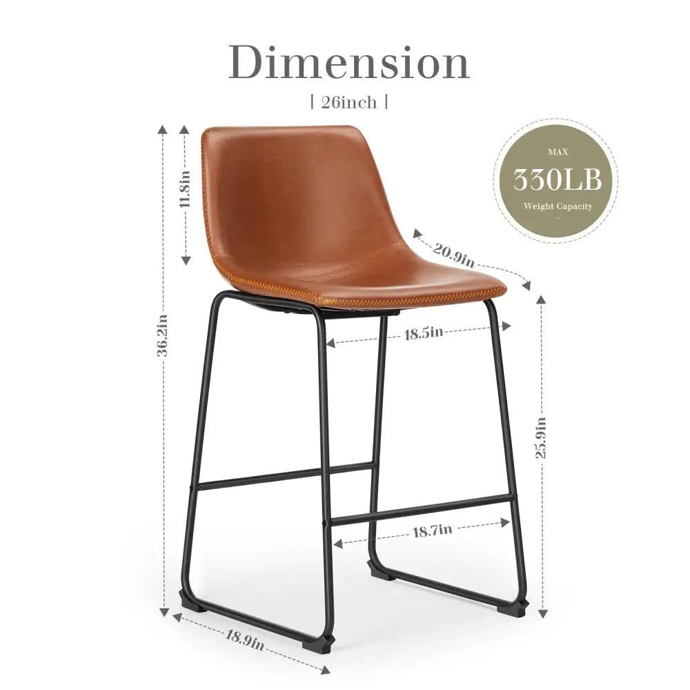 Modern black leather bar stools with gold stitching for kitchen island - Decorbites