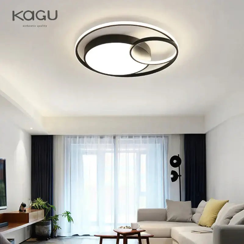 Modern black led ceiling lights with a sleek concentric ring design for living room decorbites black modern lighting
