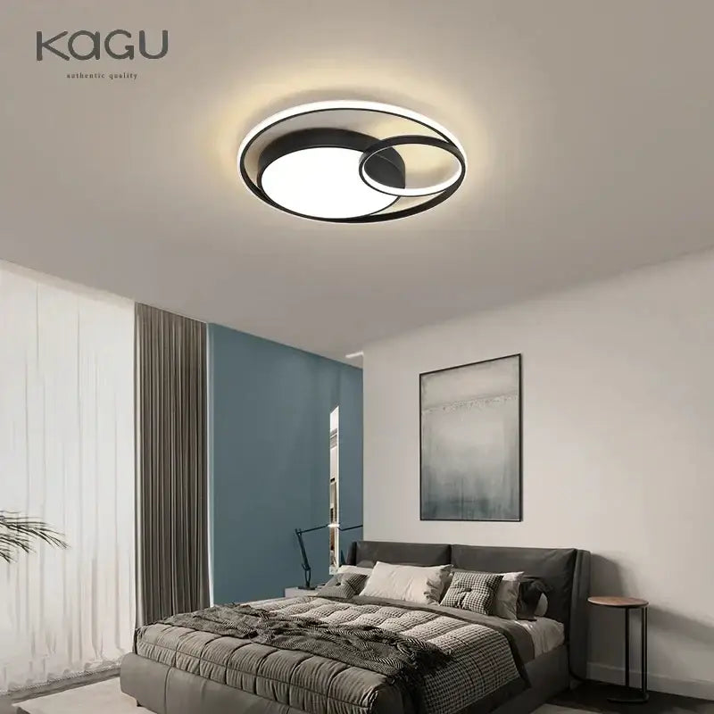 Modern black led ceiling lights with sleek minimalist concentric ring design for living room decorbites black modern style