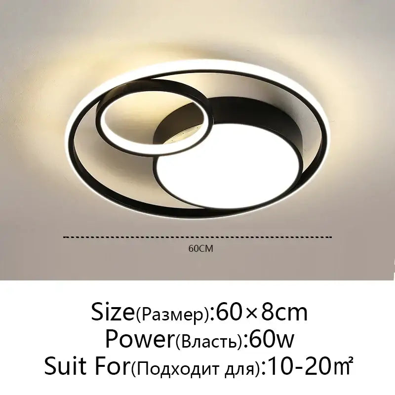 Modern black led ceiling lights with concentric circular rings for living room decorbites black modern ceiling lights