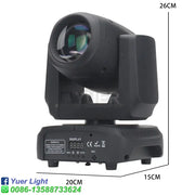 Modern black led moving head light with sleek angular design and reflective lens for mini beam rgbw party room use