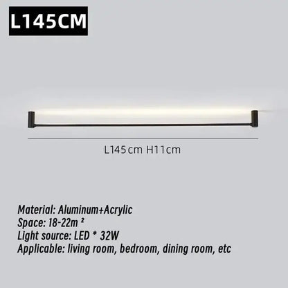 Modern black aluminum and acrylic led strip wall lamp with sleek minimalist design for decorbites led strip living room glow