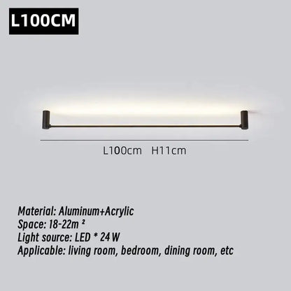 Modern black wall lamp with sleek aluminum and acrylic design featuring warm white decorbites led strip illumination