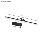 Modern black led vanity lighting fixture wall sconce with sleek rectangular design and adjustable color temperature lighting fixture