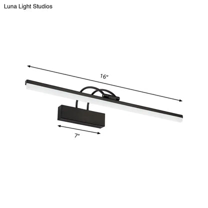 Modern black led vanity lighting fixture wall sconce with sleek rectangular design and adjustable color temperature lighting fixture