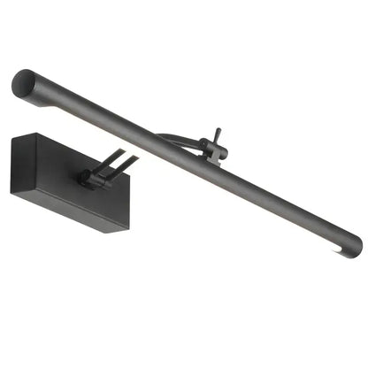 Modern black matte-finished led vanity wall lamp with sleek cylindrical design and adjustable arm for bathroom use