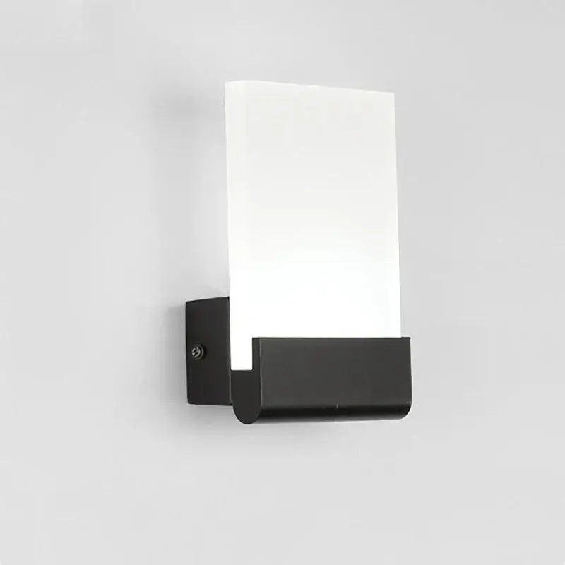 Modern black led wall lamp with frosted glass diffuser ideal as a wall lamp for living room or bedroom lighting