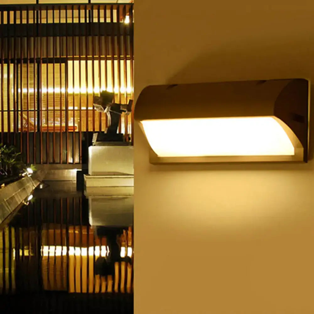 Modern black led wall sconce outdoor light with sleek metallic finish and maximum bulb wattage of 10w