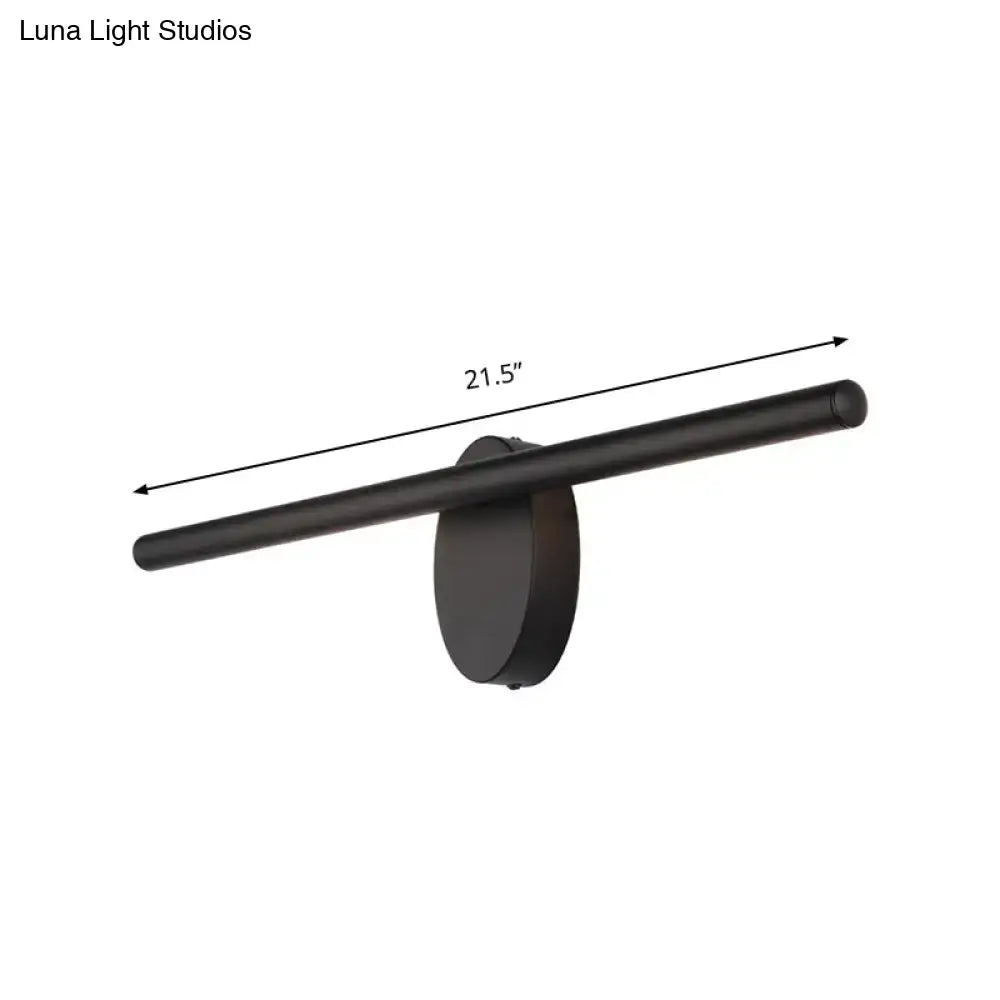 Modern black led wall sconce with acrylic shade and sleek cylindrical bar for bathroom lighting 220v-240v 110v-120v