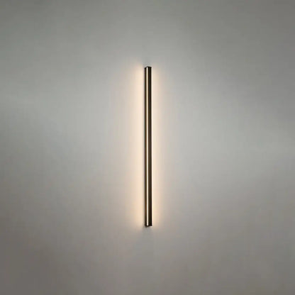 Minimalist black linear flush mount wall sconce with warm ambient lighting for modern hallway use