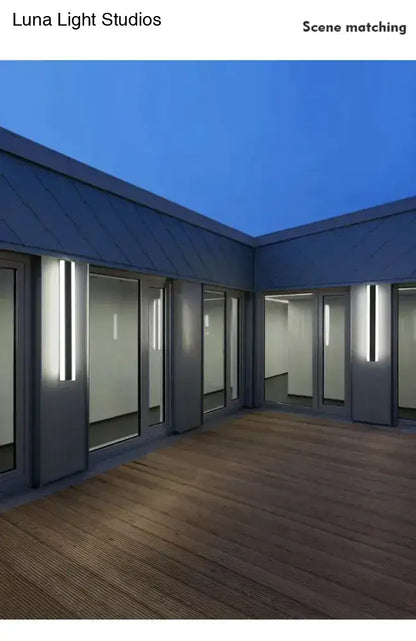 Modern minimalist decor featuring decorbites™ outdoor aluminium waterproof led wall lamps on dark gray walls