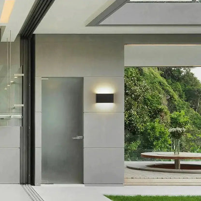 Modern black luna outdoor wall sconce with sleek minimalist design warm led outdoor wall light for patio use
