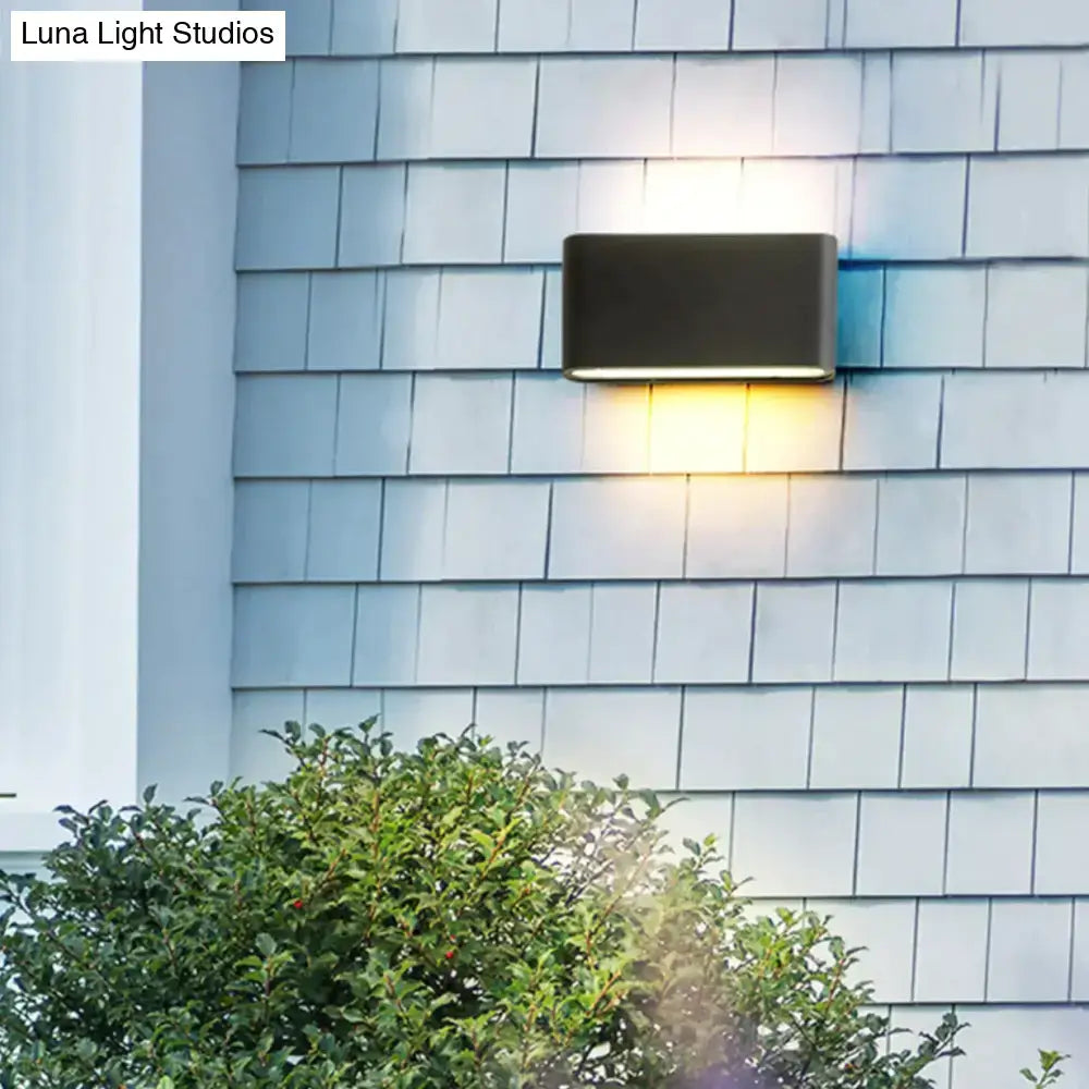 Modern black luna outdoor wall light fixture with warm LED glow for stylish and functional outdoor wall lighting