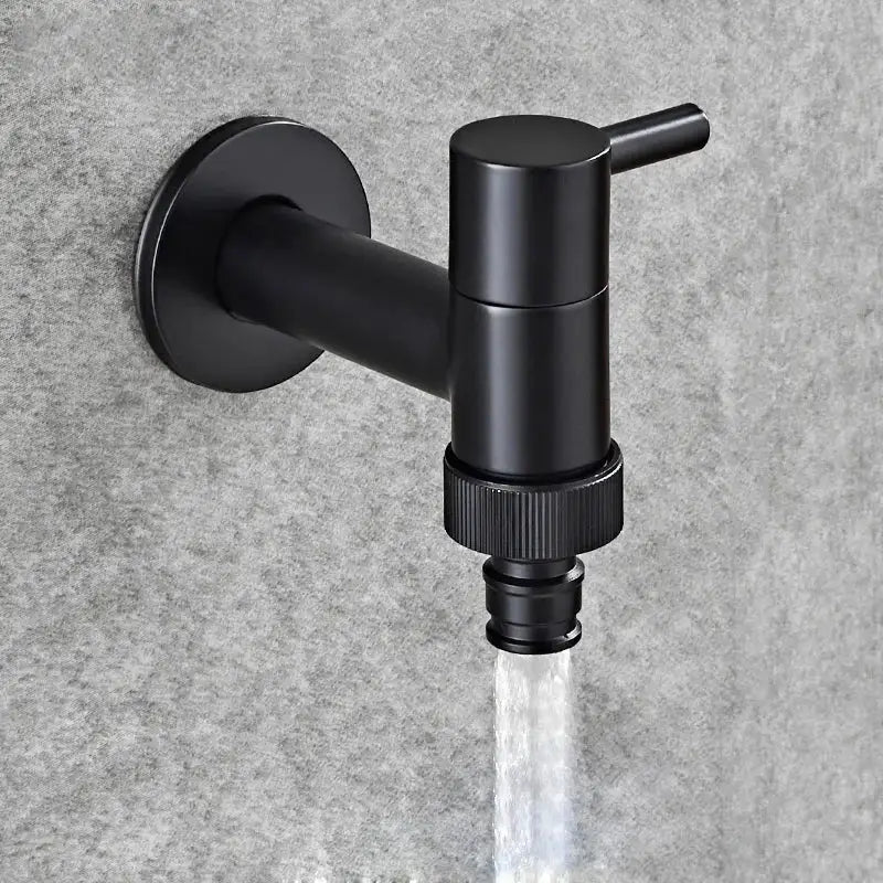 Modern black matte bathroom corner faucet with integrated hose connector ideal for copper bathroom corner decorbites copper bathroom