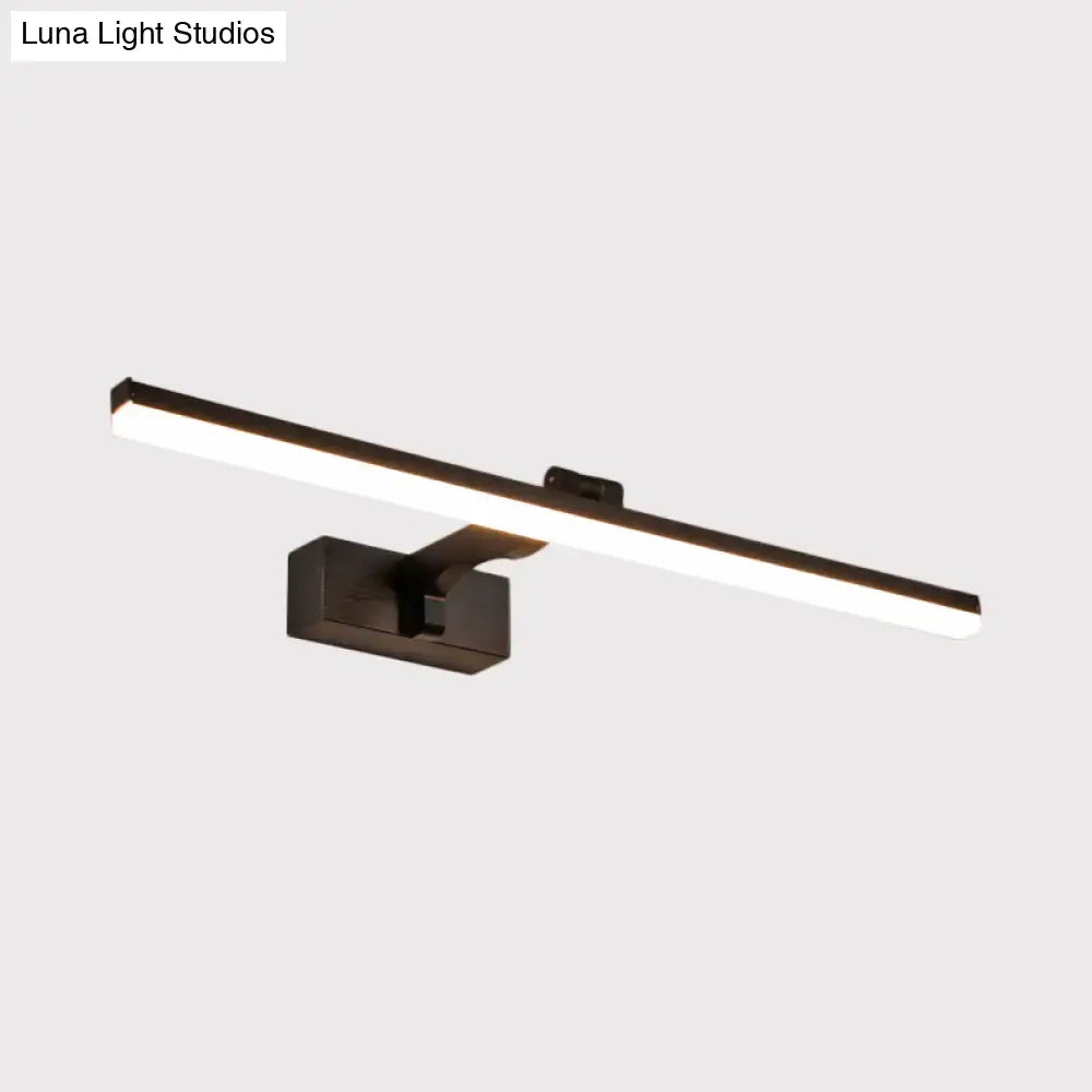 Modern black metal led light fixture wall-mounted with sleek rectangular design and warm white light illumination