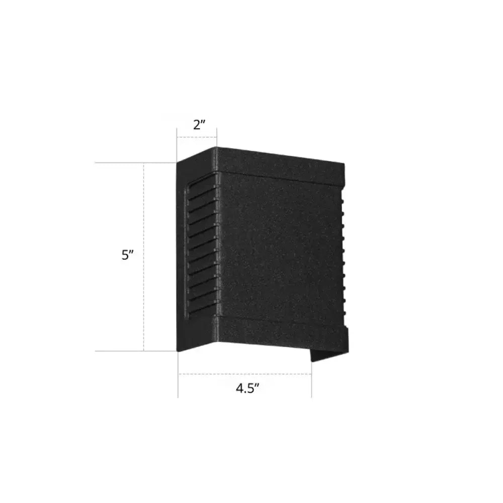Modern black metal shade wall light garden outdoor sconce with textured surface and vertical slats in 220v-240v 110v-120v