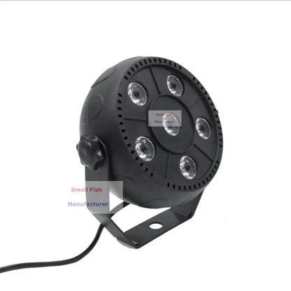 Modern black mini led flat par lights with five silver lights arranged in a circular pattern for party room use