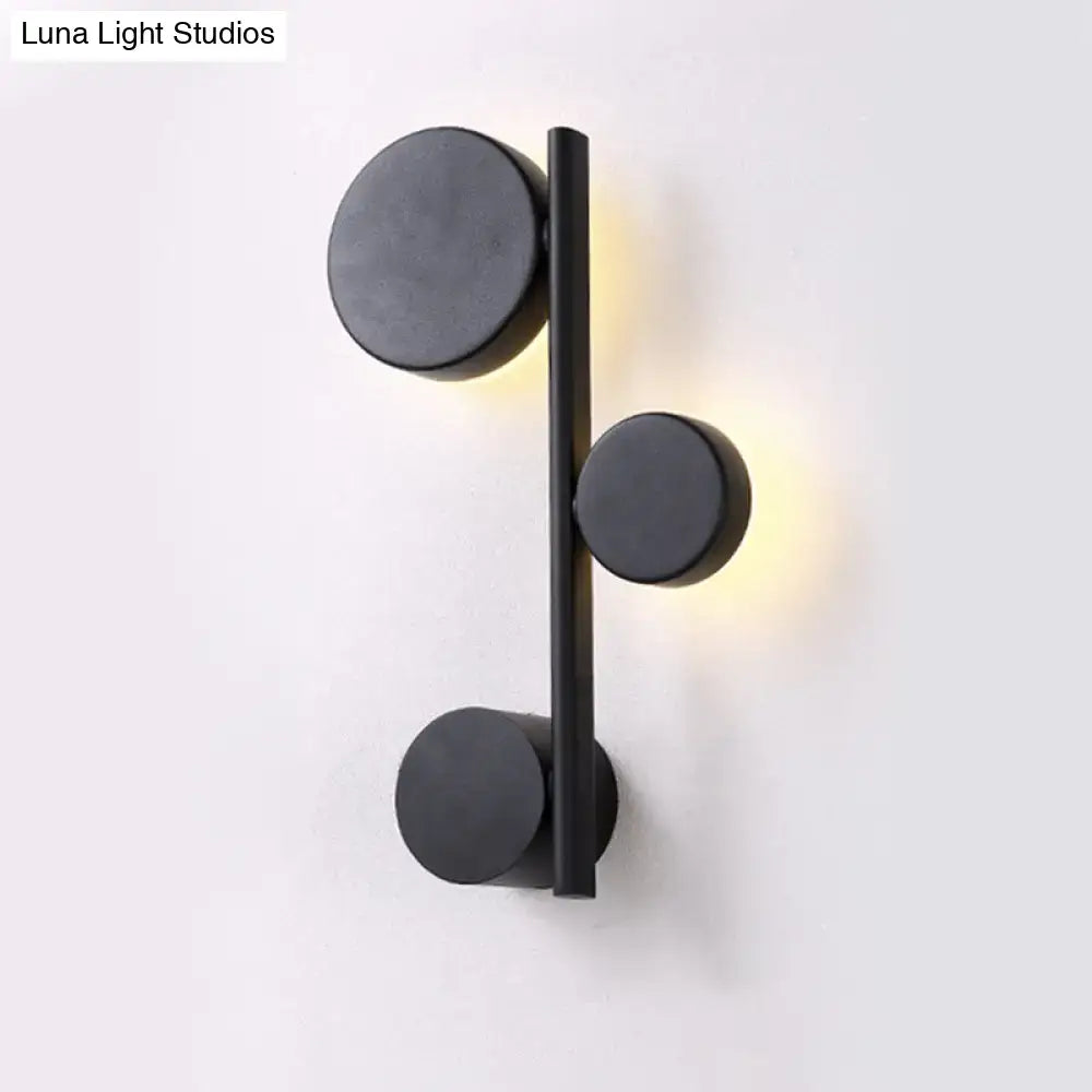 Modern black minimalist circle wall mount led sconce with three circular lights for living room lighting