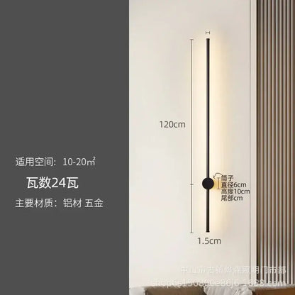 A sleek matte black cylindrical wall lamp with circular base 120cm tall for modern decorbites led strip lighting