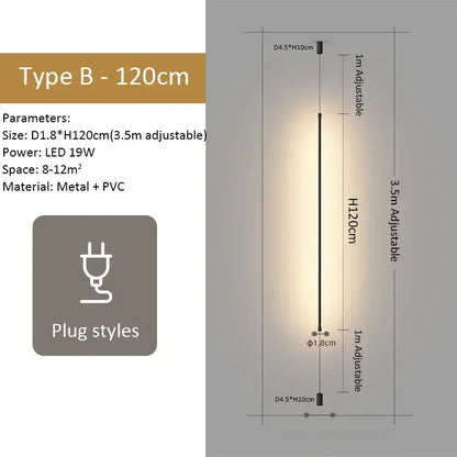 A sleek modern black minimalist led floor lamp with metal and pvc design for living room use