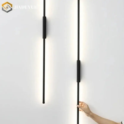 Modern black minimalist led strip wall lamp with sleek vertical design for living room decorbites led strip wall lighting