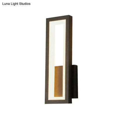 Modern black minimalist led wall sconce with acrylic shade and bedside lighting featuring two vertical light panels