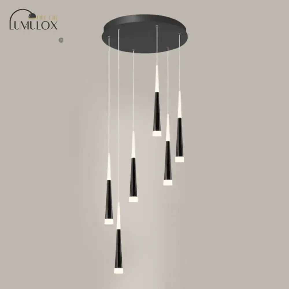 Decorbites™ minimalist metallic multi ceiling light black and white pendant chandelier with circular ceiling mount