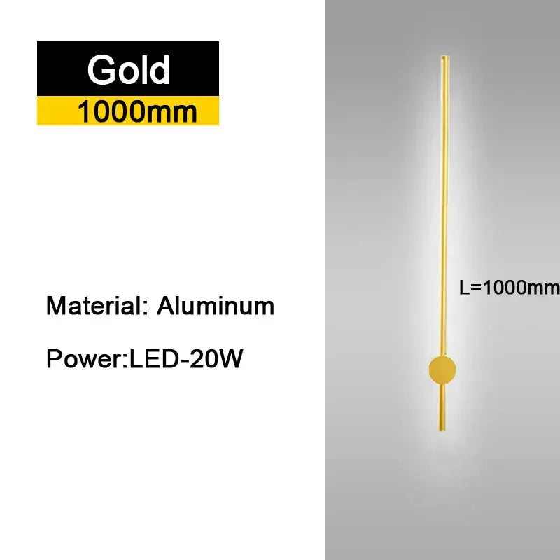 A sleek gold aluminum rotatable led wall sconce with minimalist cylindrical design for modern bedroom led wall lights