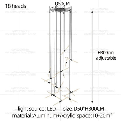 Modern Black Multi-Light Stairwell Pendant Light - Decorbites