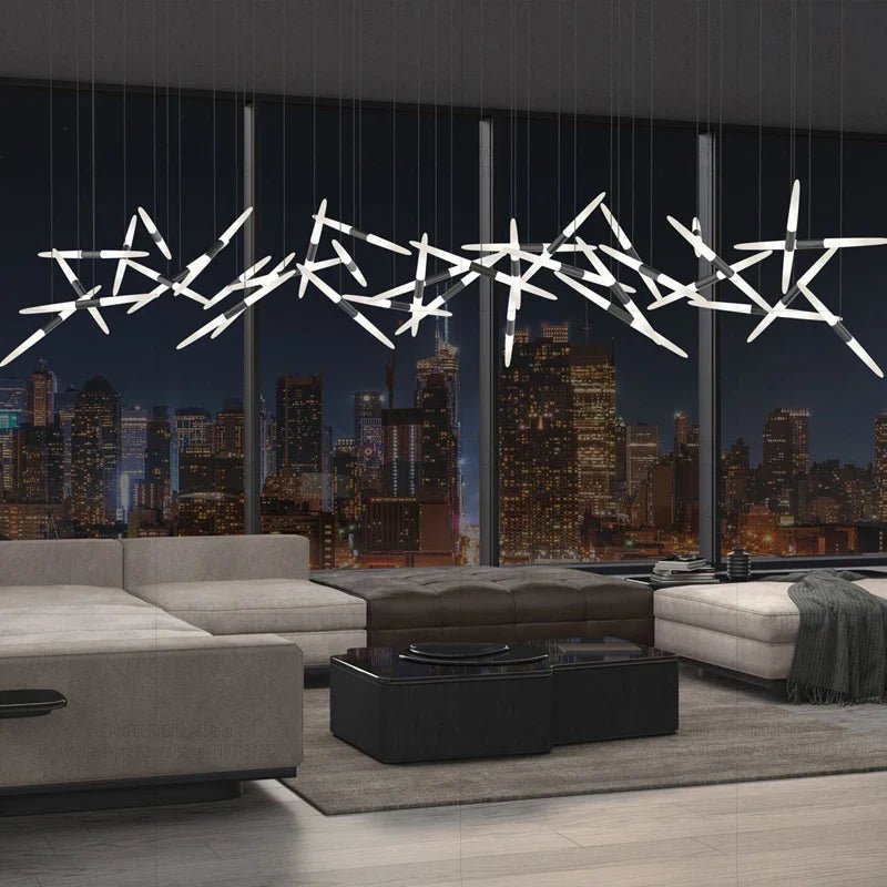 Modern Black Multi-Light Stairwell Pendant Light - Decorbites