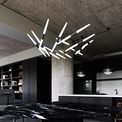 Modern Black Multi-Light Stairwell Pendant Light - Decorbites