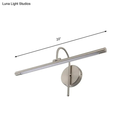 Modern black and nickel led wall lamp with a 20-inch sleek silver led wall sconce metal shade for bathroom vanity