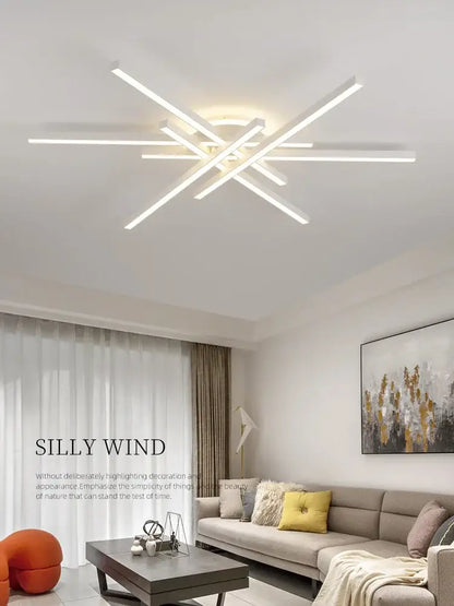 Modern black nordic led ceiling chandelier with white geometric starburst led ceiling light for living room decorbites nordic led