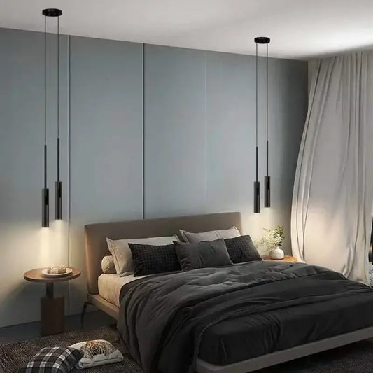 Modern black nordic pendant chandelier features adjustable sleek cylindrical shades ideal for dining room decorbites black nordic