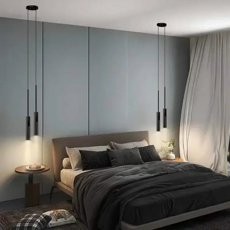 Modern black nordic pendant chandelier features adjustable sleek cylindrical shades ideal for dining room decorbites black nordic