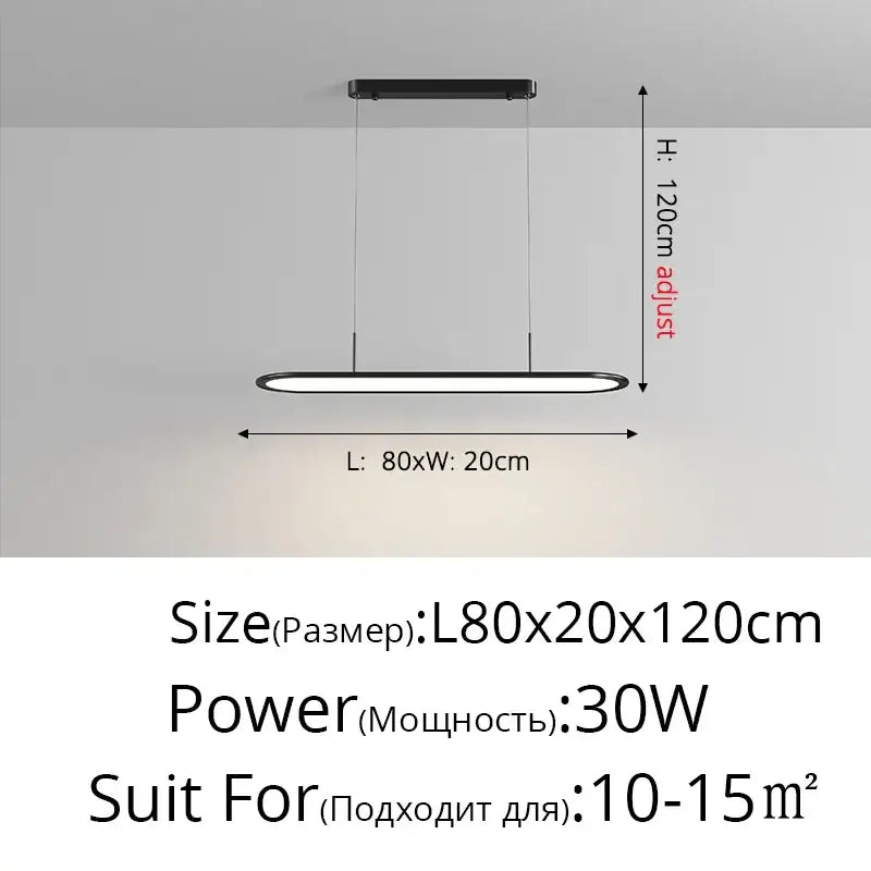 Modern black rectangular decorbites led pendant lights with sleek minimalist design and adjustable height for indoor lighting