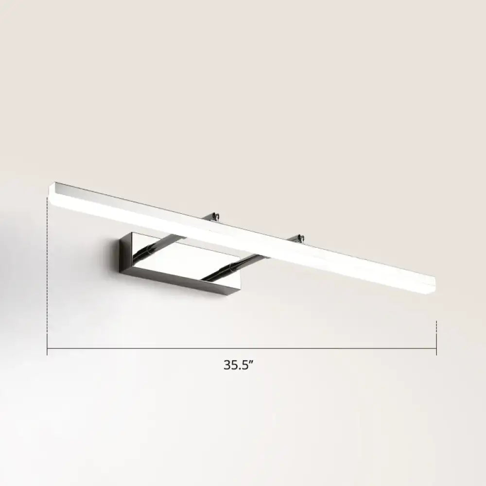 Modern black pivoting bar led wall mount lamp with chrome finish and sleek rectangular design for bathroom vanity use