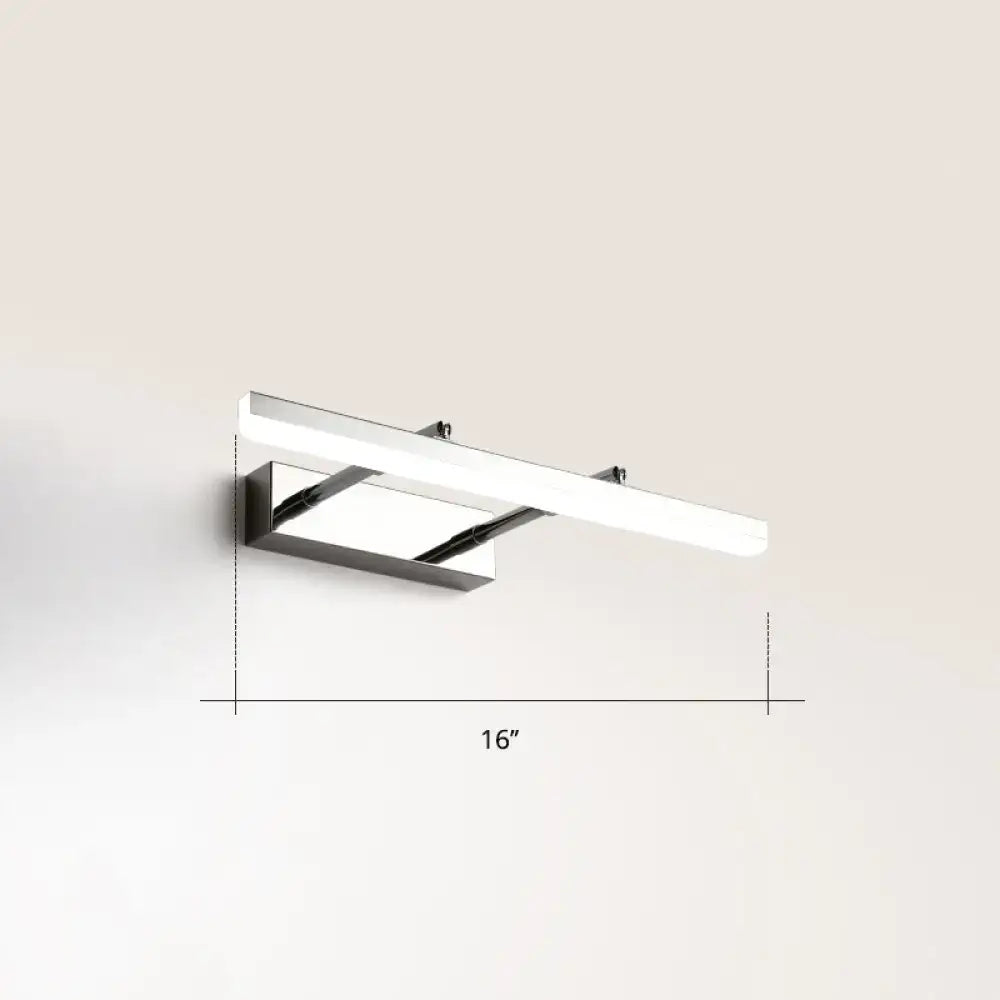 Modern black pivoting bar led wall mount lamp with chrome finish and sleek rectangular design for bedroom vanity use